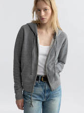 Load image into Gallery viewer, Nili Lotan Callie Zip Up Hoodie - Heather Grey
