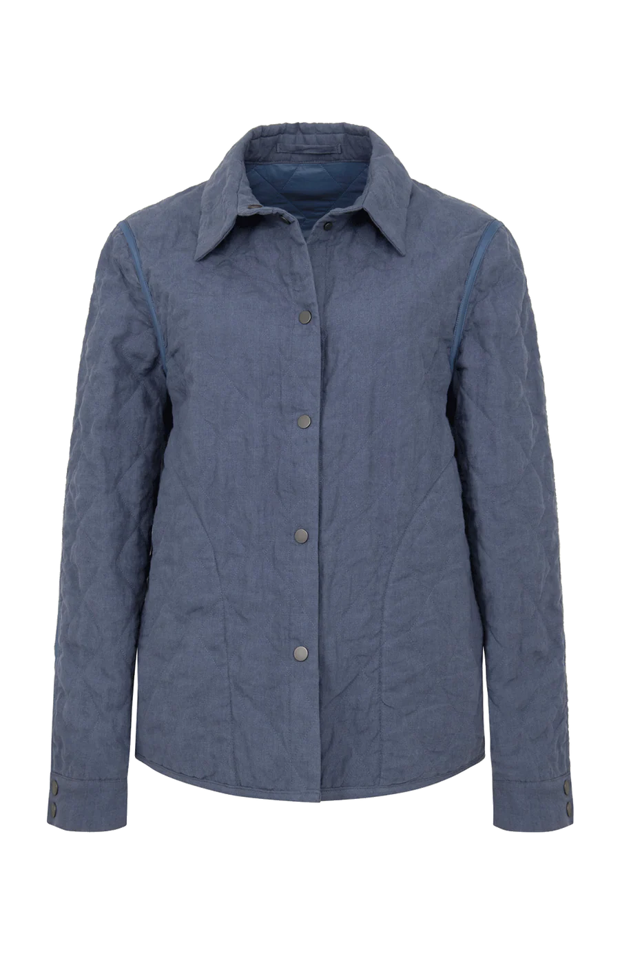Len 2.0 Linen Shirt Jacket in Denim | FRAUENSCHUH – M. STUDIO