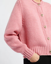 Load image into Gallery viewer, Barrie Cardigan in chunky cashmere with gold buttons
