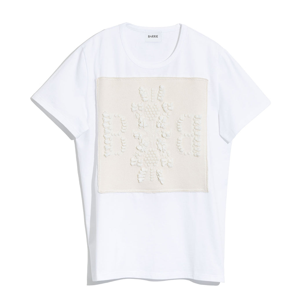 Barrie T-shirt with logo cashmere patch