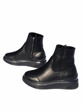 Load image into Gallery viewer, Suzanne Rae Shearling Sneaker Boot - Black Napa Leather

