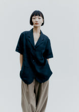 Load image into Gallery viewer, CORDERA Linen Blazer Shirt - Black
