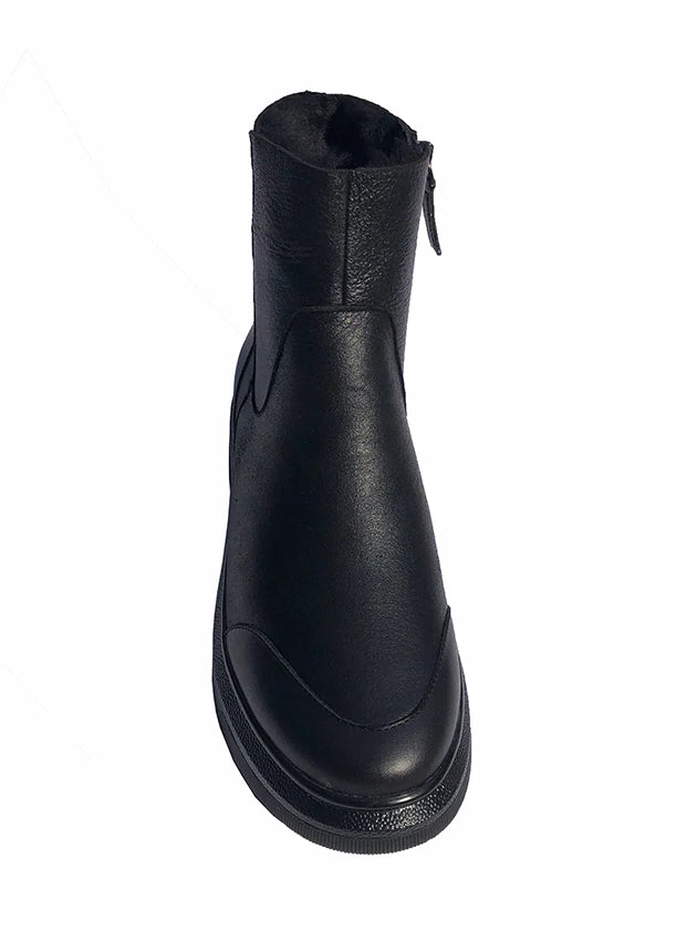 cabriolet Altid Oversætte Suzanne Rae Shearling Sneaker Boot - Black Napa Leather – M. STUDIO
